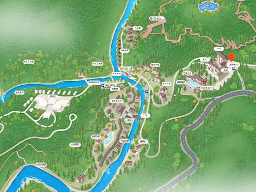 洪梅镇结合景区手绘地图智慧导览和720全景技术，可以让景区更加“动”起来，为游客提供更加身临其境的导览体验。