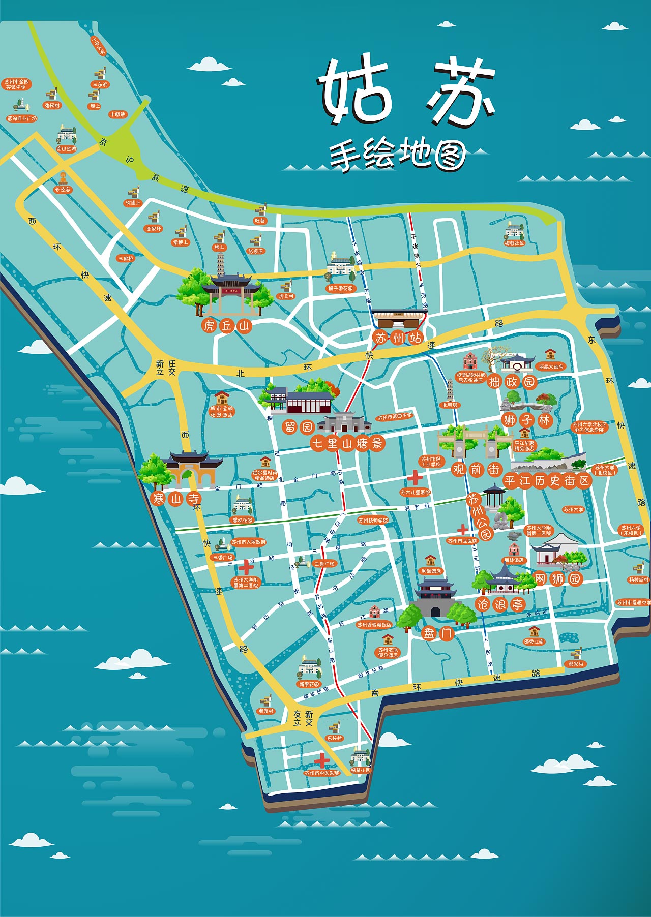洪梅镇手绘地图景区的文化宝藏